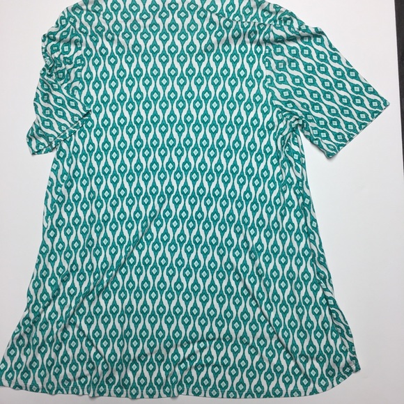 Chico's Women's Green & White SS Top Size 16 - Picture 2 of 6